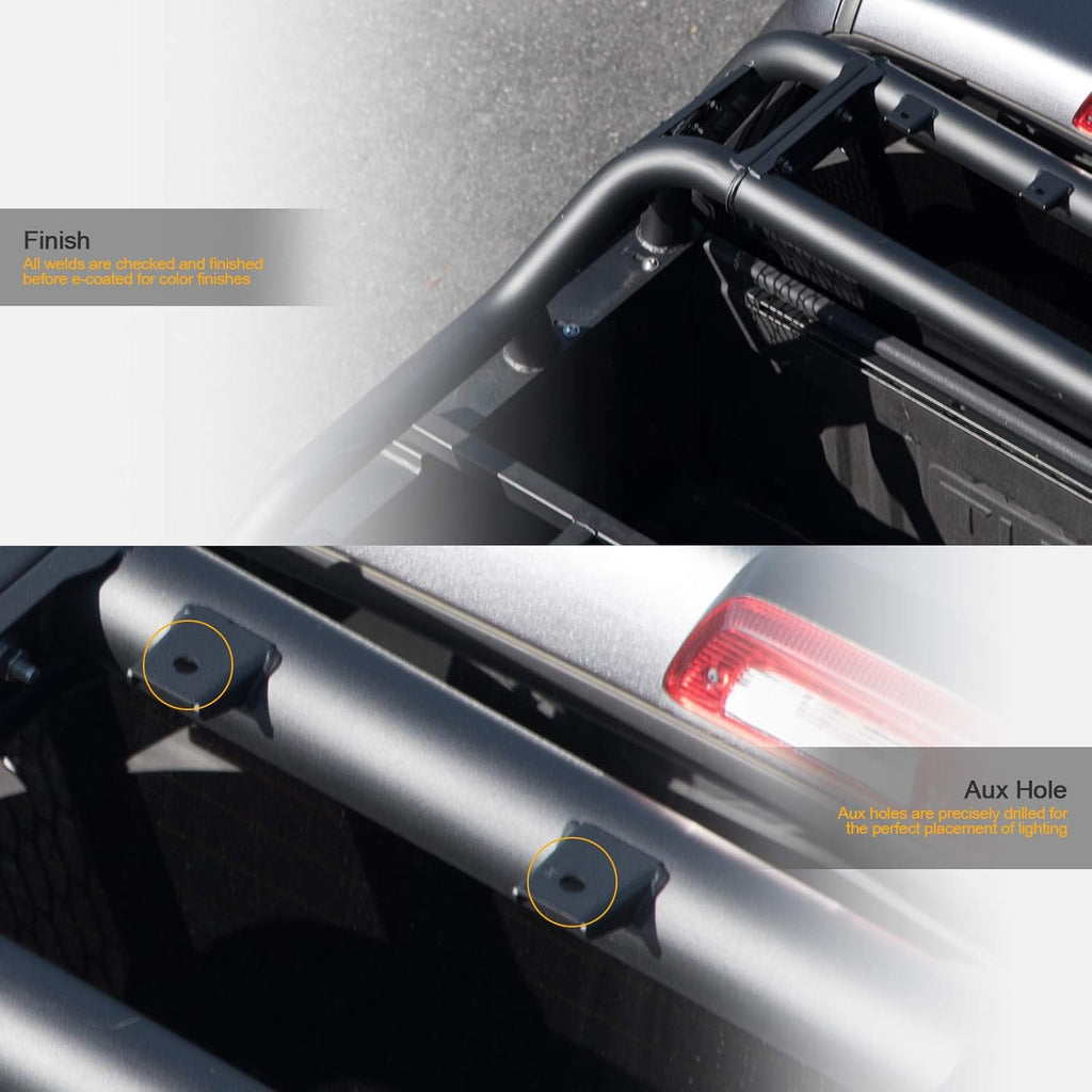 Matte Black Truck Bed Roll Bar with Tire Carrier E327