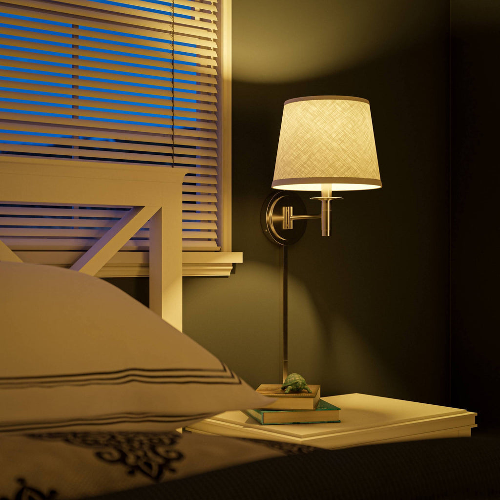Brushed Steel Swing Arm Wall Lamp D9505