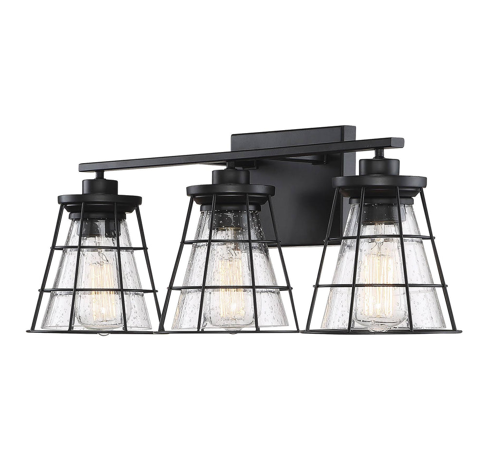 3 Light Black Bath Bar V8421