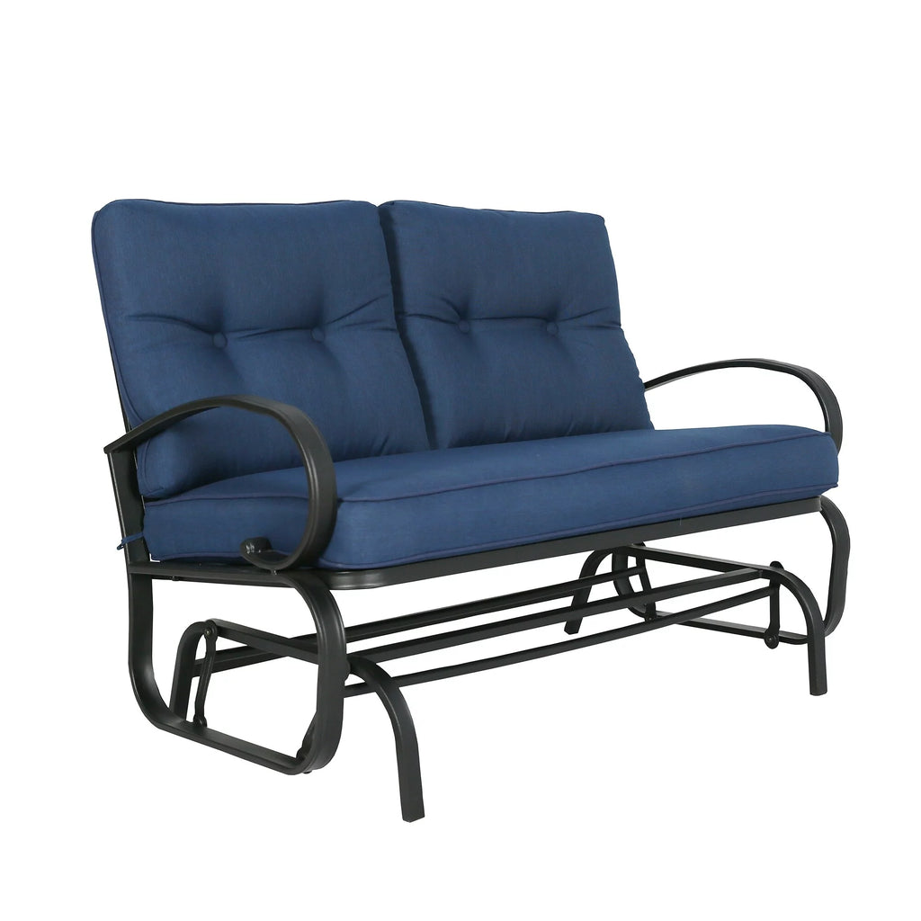 Navy Outdoor Loveseat Patio Swing Glider Bench U57399