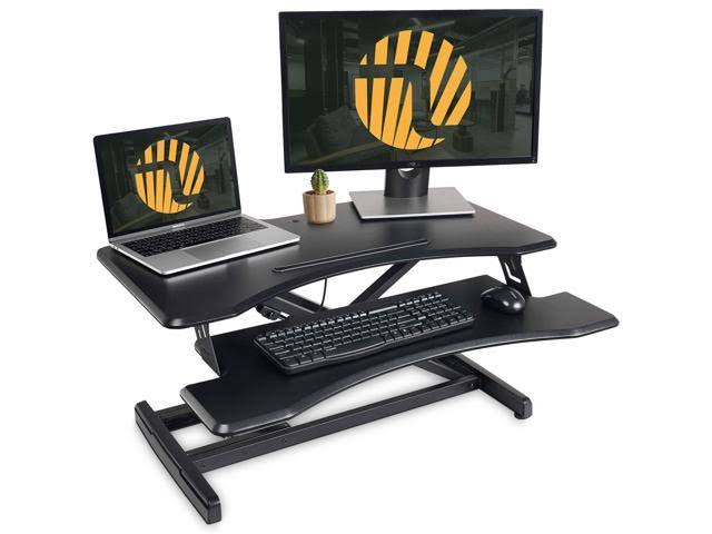 Standing Desk Converter with Height Adjustable Tabletop Workstation Riser Q39971