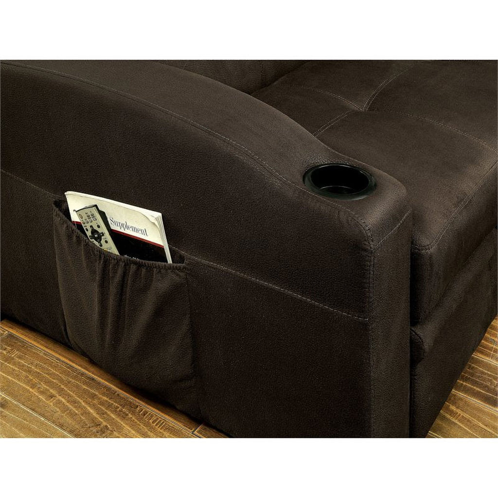 Brown Fabric Convertible Sofa Z366