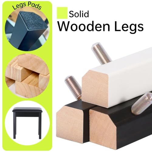 Solid Wood Padded Piano Bench with Storage C885827