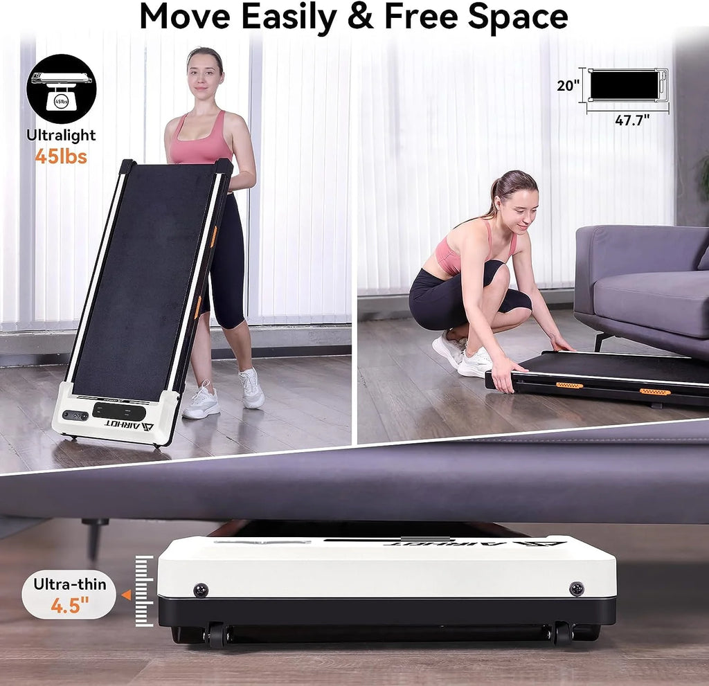 2 in 1 Portable Treadmill with Remote Control Lanyard, Black D242406