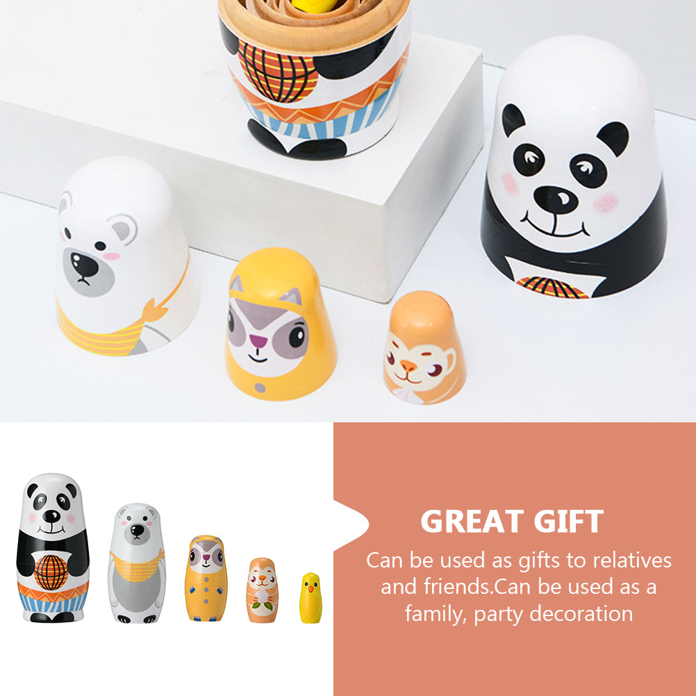 Painted Stacking Russian Wooden Doll Matryoshka Doll Decor Q424824