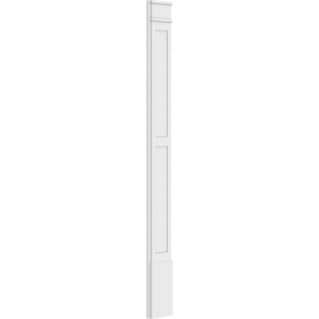 Two Equal Flat Panel PVC Pilaster with Decorative Capital & Base (Pair) S796