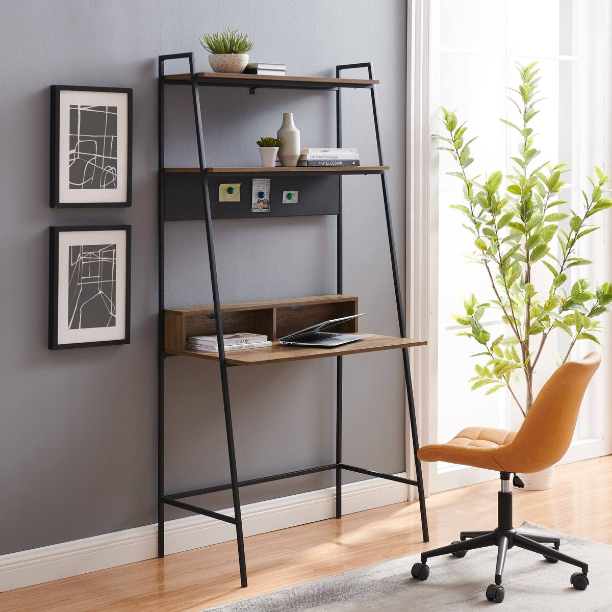 Metal Frame Ladder Shelf Desk C844900