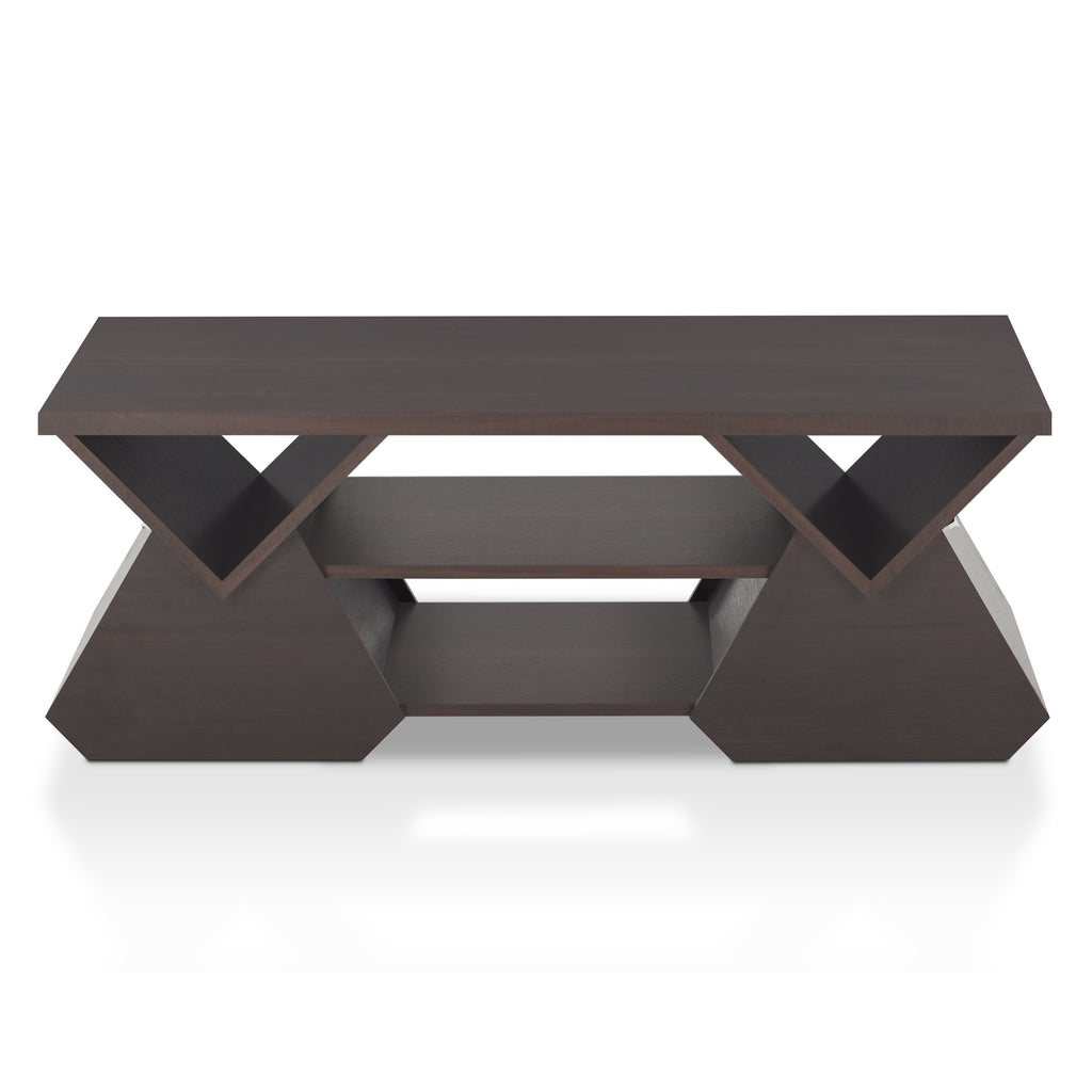Espresso Wood Storage Coffee Table Q481
