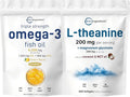 Omega-3 Fish Oil 4,200mg Softgels & L-Theanine 200mg Bundle 2 Pack I958