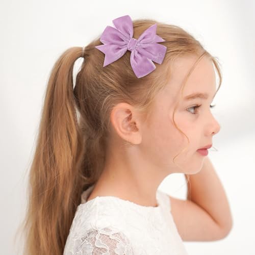 Velvet Hair Bows, 20PCS 3" Alligator Clips T63728