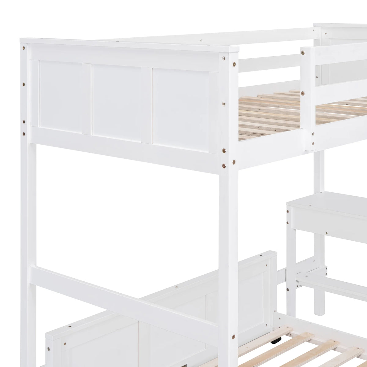 Twin Over Full Bunk Bed with Desk and Storage Drawers Q426505