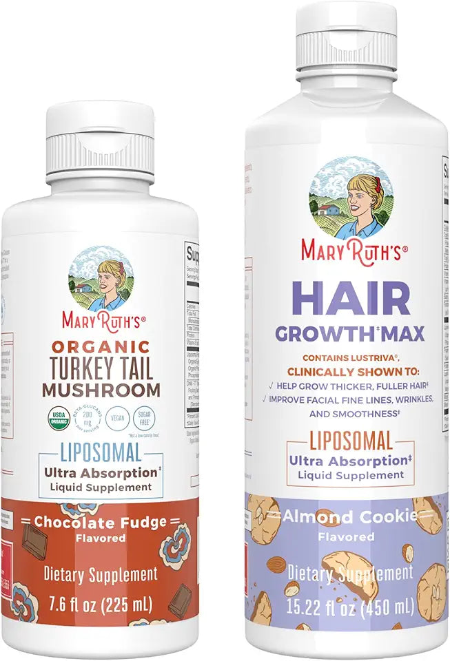 Turkey Tail Mushroom Liposomal & Hair Growth MAX Vegan Gluten-Free O606