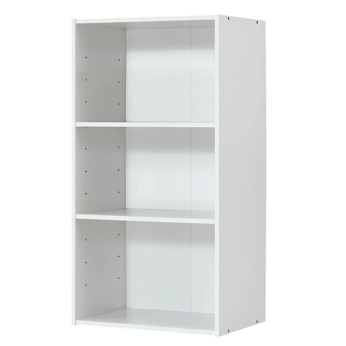 White 3 Shelf Bookcase Storage Cabinet E389