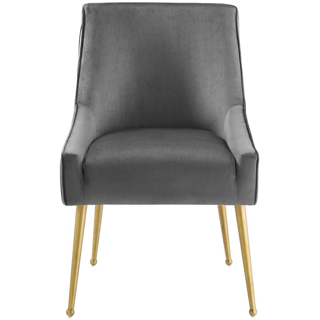 Gray Upholstered Velvet Dining Chair F5235