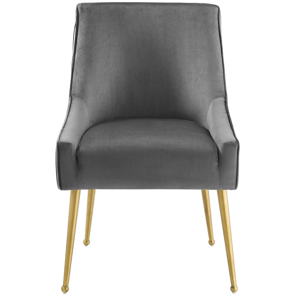 Gray Upholstered Velvet Dining Chair F5235