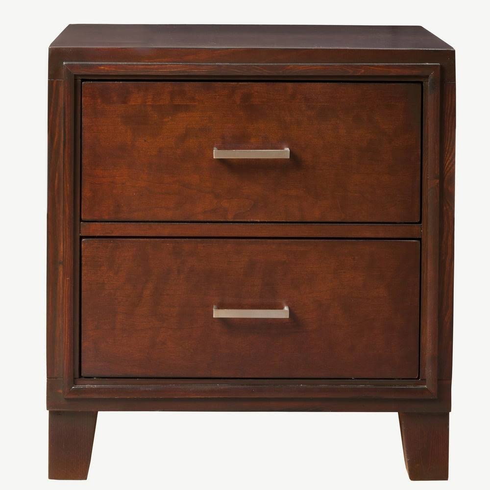 Cherry Solid Wood Nightstand 2 Drawer R361
