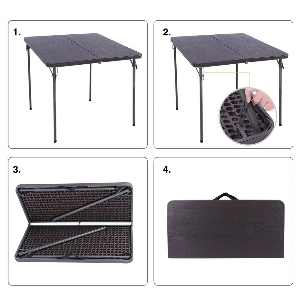 34 Folding Card Table Square with Resin Top Y543703