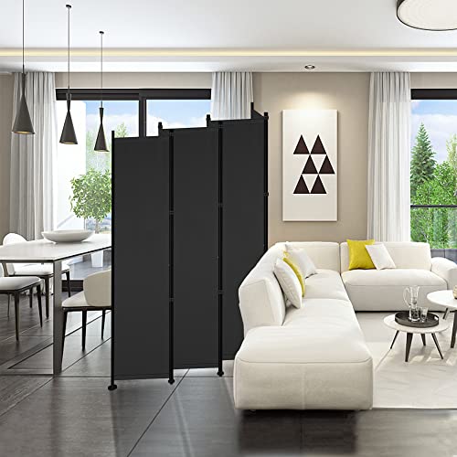 Black 3 Panel Folding Privacy Screen C443