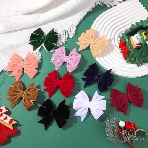 Velvet Hair Bows, 20PCS 3" Alligator Clips T63728