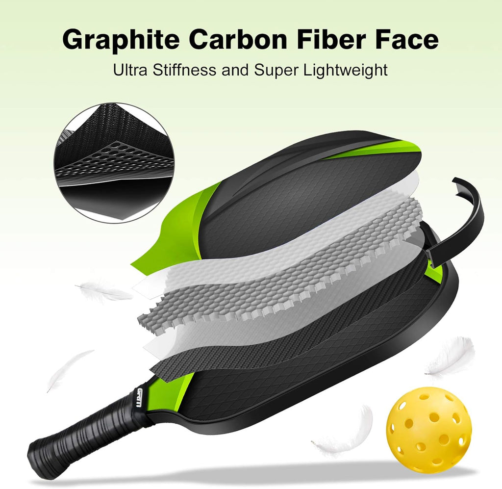 Set of 4 Graphite Pickleball Paddles with Carry Bag H41947