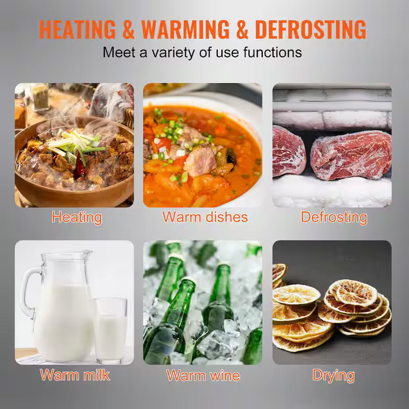 Black Portable Tempered Glass Electric Warming Tray A9728