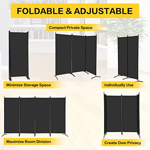 Black 3 Panel Folding Privacy Screen C443