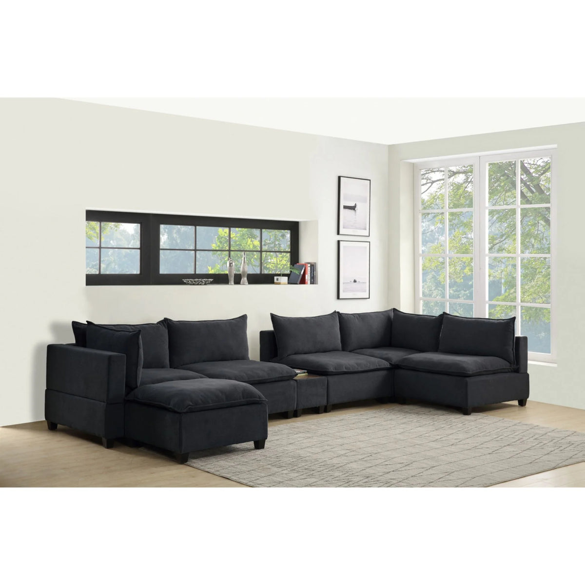 7 Piece Sectional in Dark Gray P903