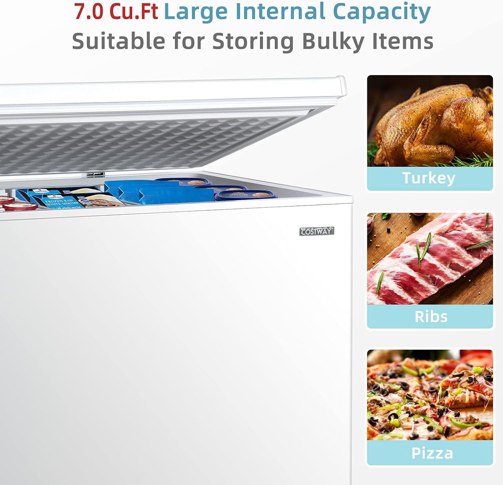 7.0 Cu.ft Upright Single Door Chest Freezer with 4 Removable Baskets F85714