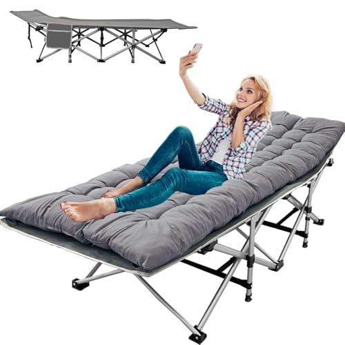 Portable Folding Camping Cot, 5-Position Reclining Lounge Chair with Pillow R8834