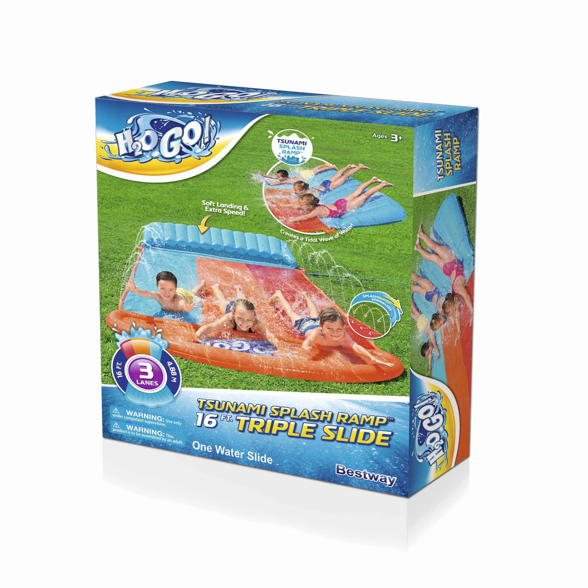 16' Triple Water Slide with Splash Ramp J777
