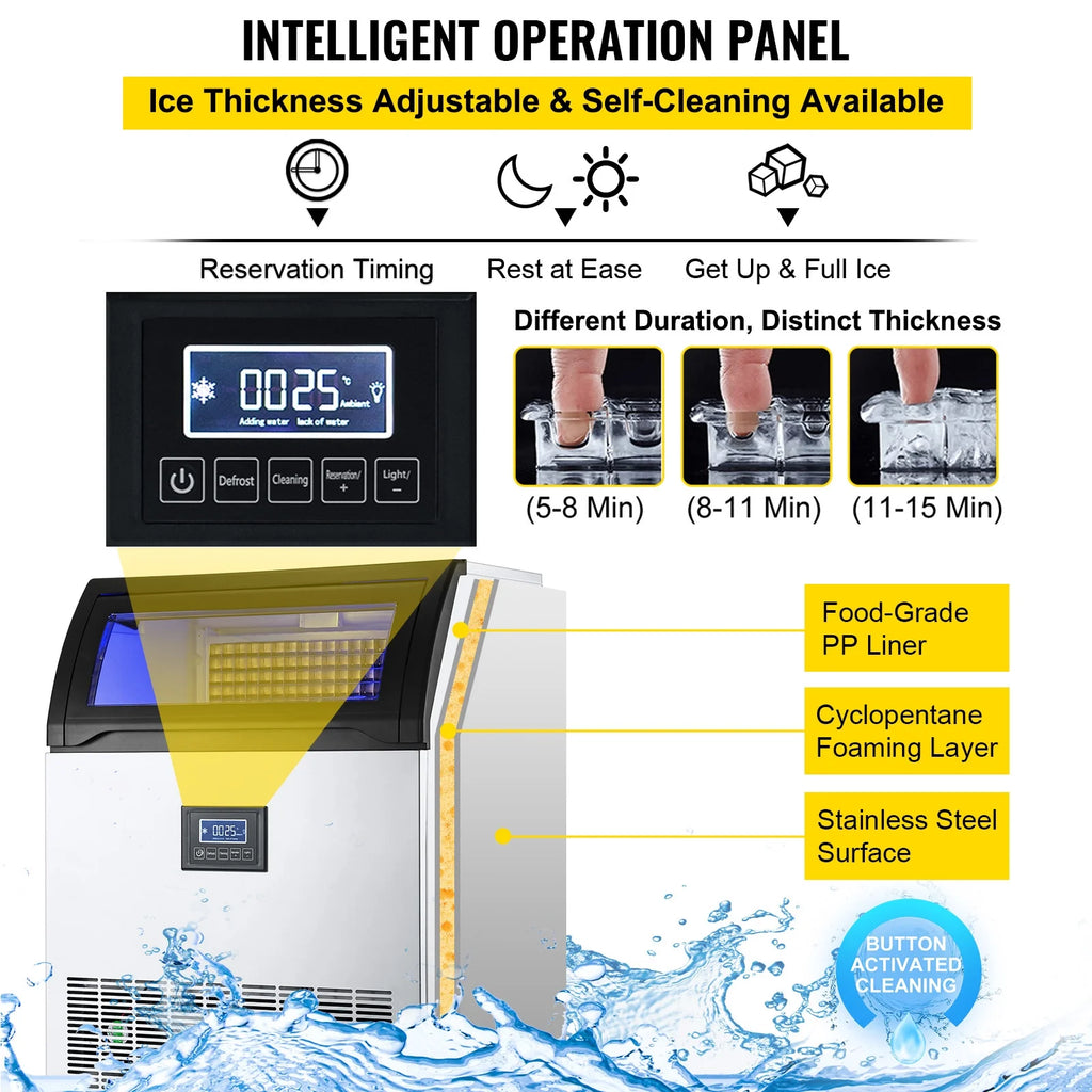 Commercial Ice Maker 200LBS/24H 55LBS Storage E5847