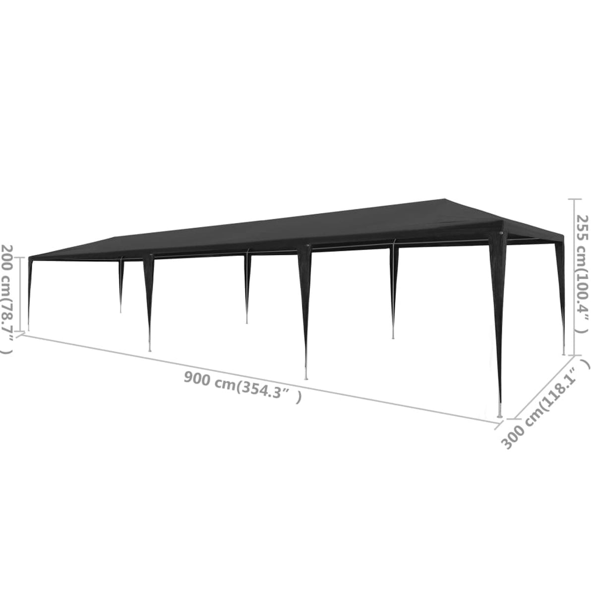 Green PE Party Tent 9'10"x29'6" R55531