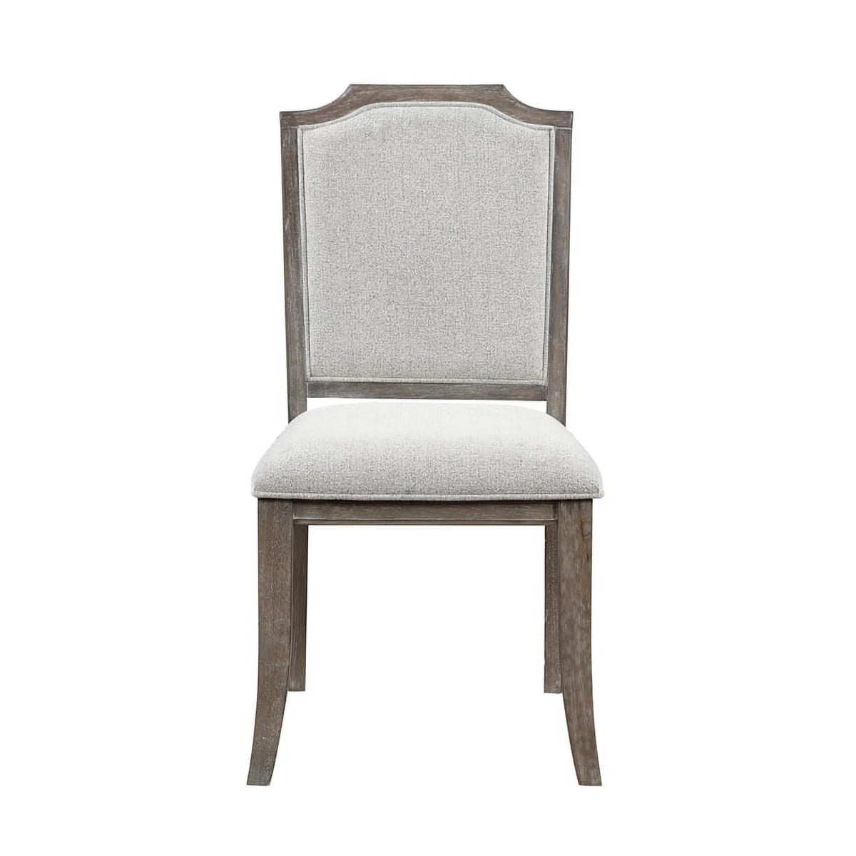 Brown Gray Wood Upholstery Dining Side Chair Set of 2 M97067
