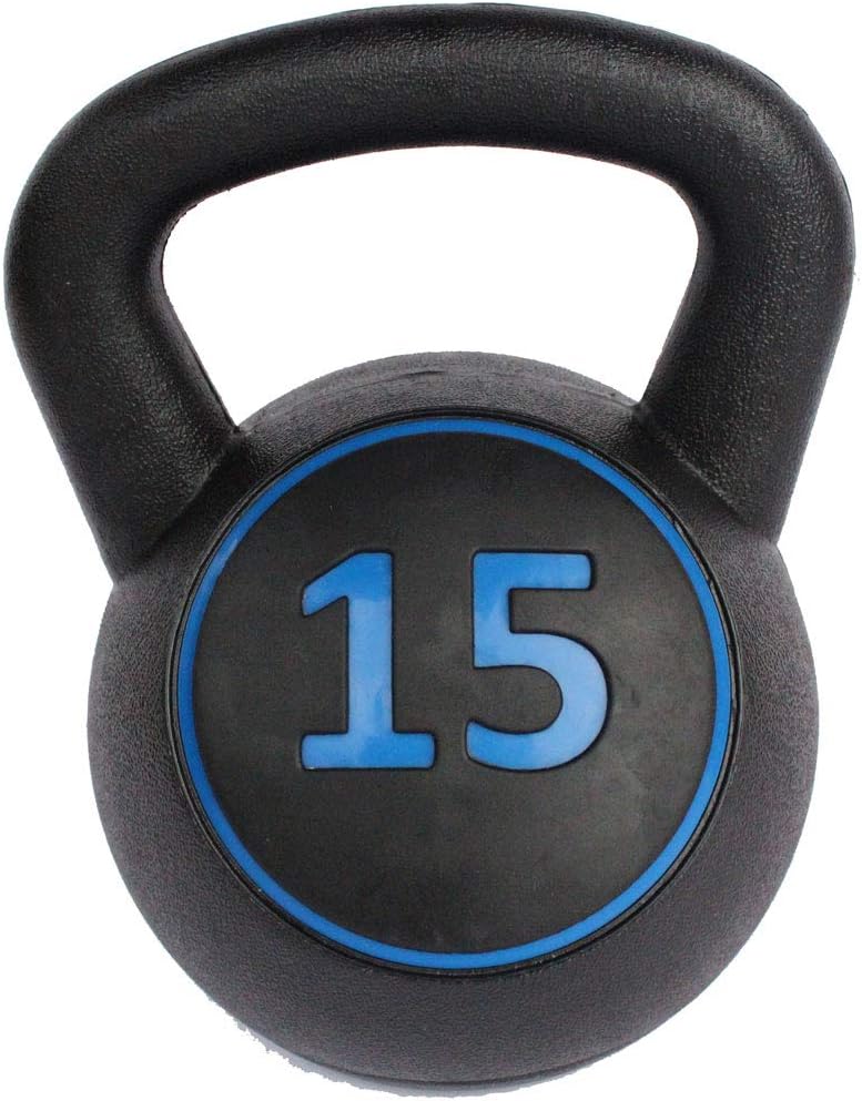 3-Piece Kettlebell Weight Set with 5lb, 10lb, 15lb Weights and Base Rack C6149