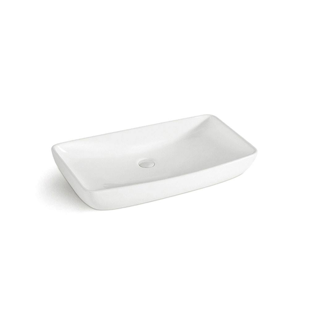 White Rectangular Vessel Bathroom Sink A217996