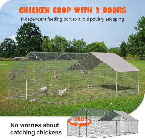 Large Walk in Metal Chicken Coop for 10 Chickens Z50552