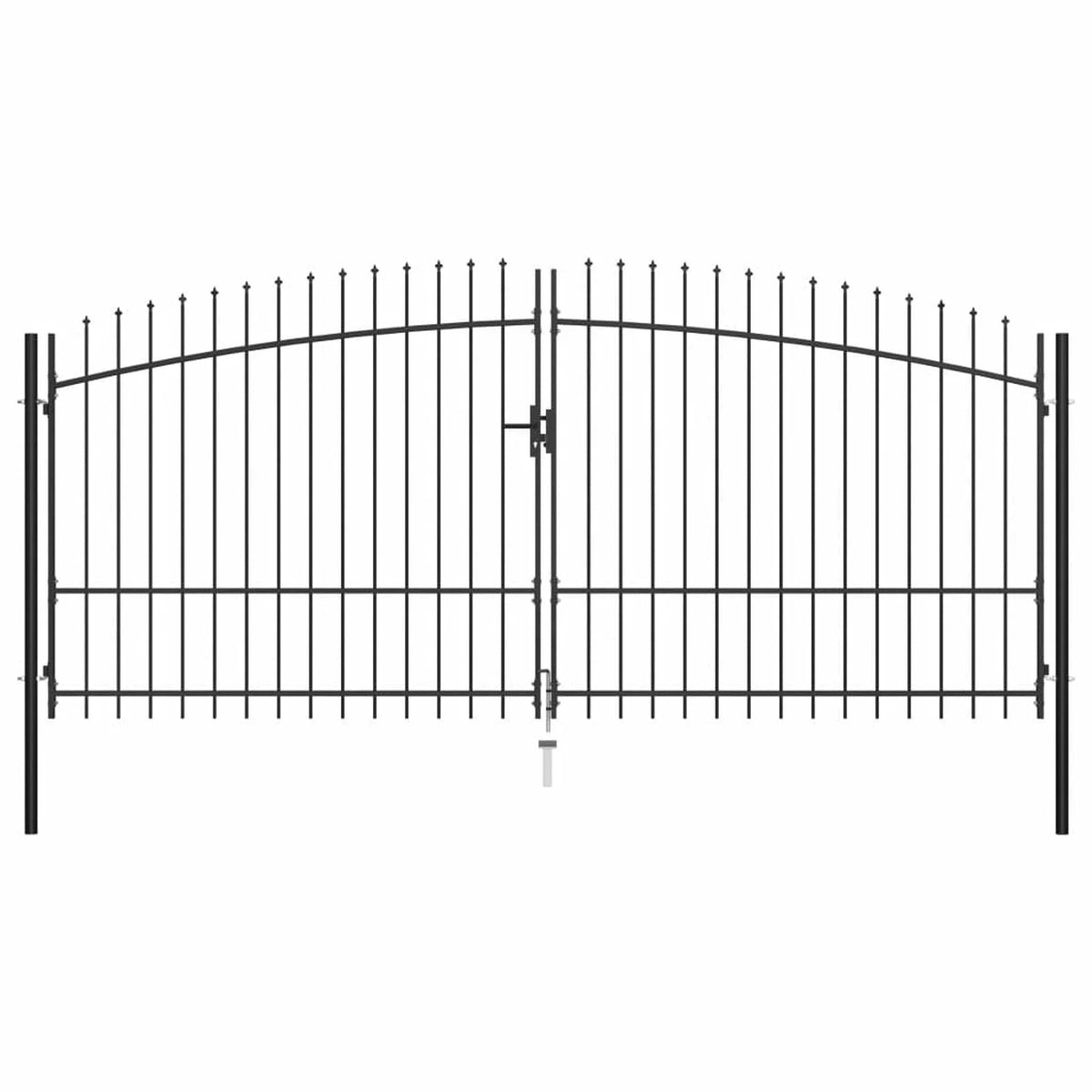Double Door Fence Gate with Spear 157.5"x88.6" U288