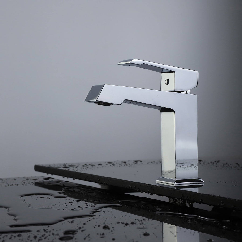 Chrome Brass Single Hole Bathroom Faucet E827843