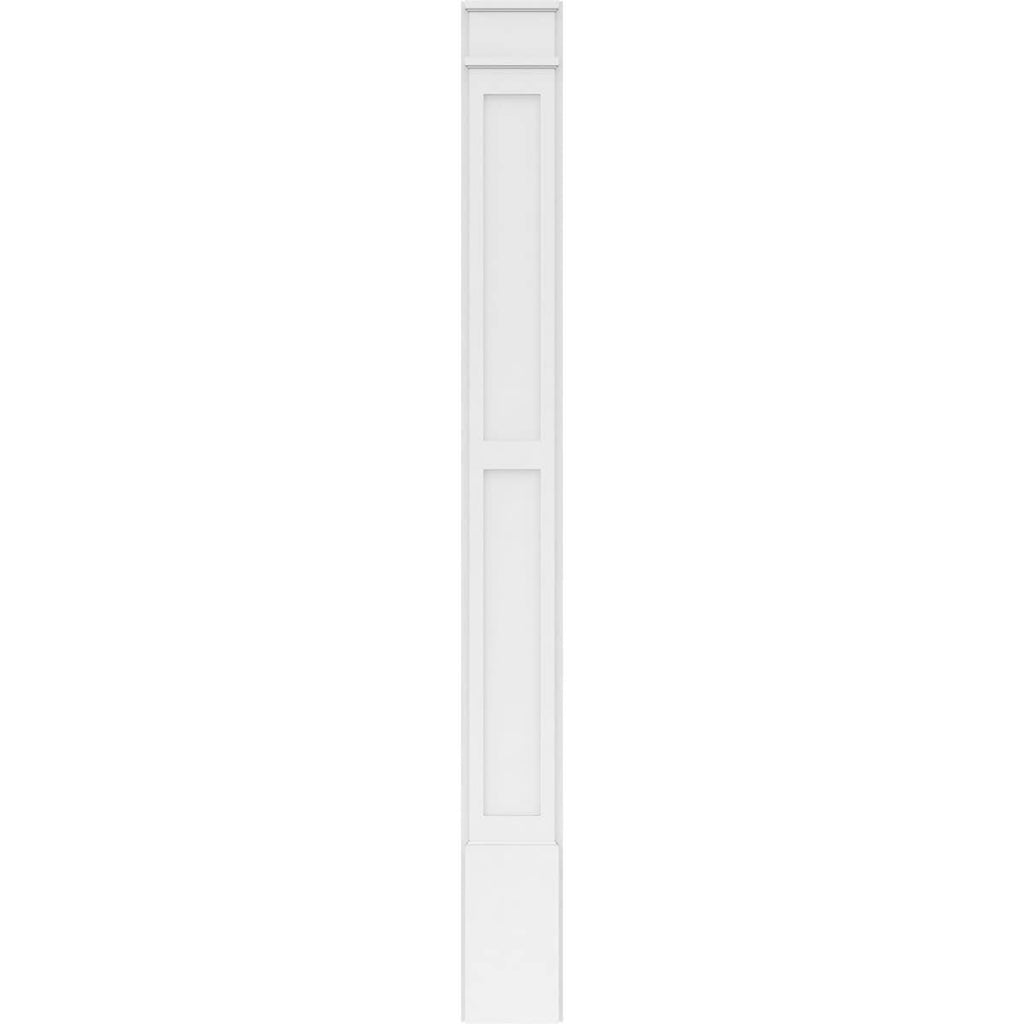 Two Equal Flat Panel PVC Pilaster with Decorative Capital & Base (Pair) S796
