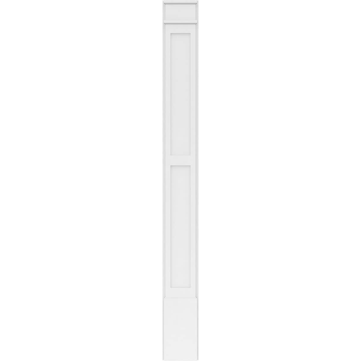 Two Equal Flat Panel PVC Pilaster with Decorative Capital & Base (Pair) S796