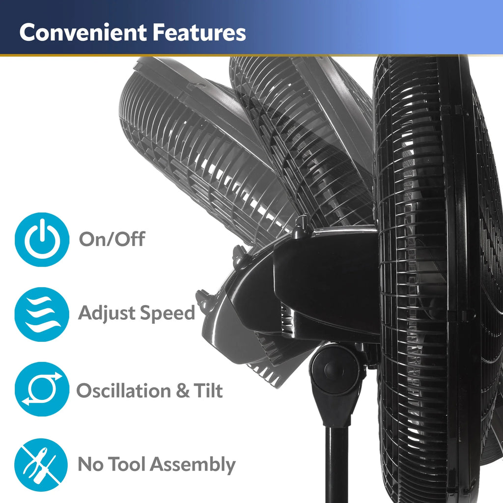 18 Oscillating 3-Speed Pedestal Fan A3521