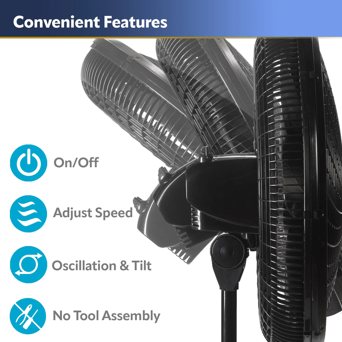 18 Oscillating 3-Speed Pedestal Fan A3521
