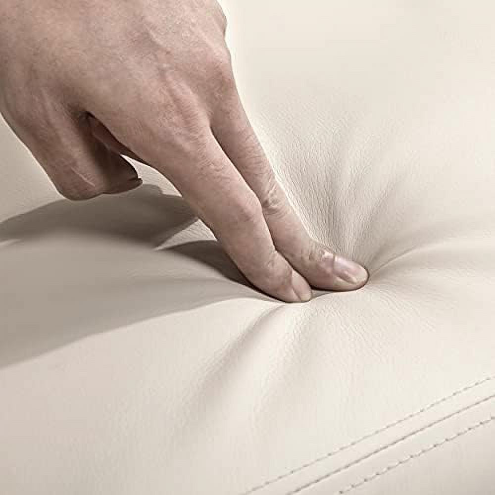 Beige PU Leather Reclining Single Sofa S6414