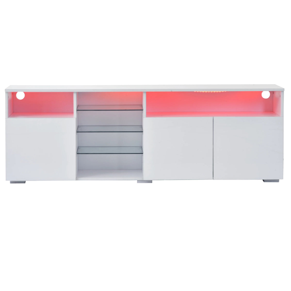 White High Gloss TV Cabinet with LED Lights S7745