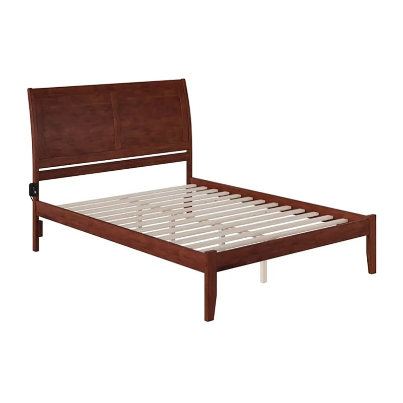 Solid Wood Queen Platform Bed in Walnut S904
