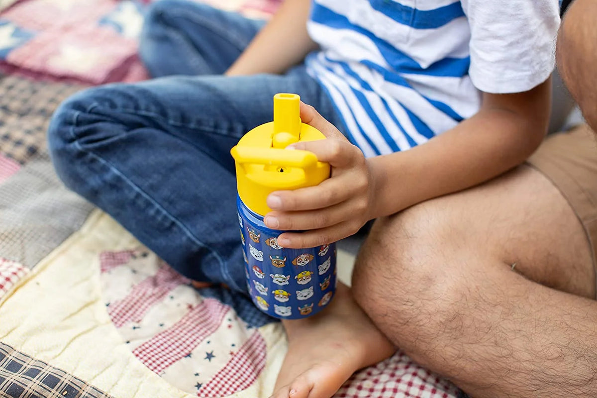 14oz Insulated Stainless Steel Water Bottle with Straw Lid Q3479