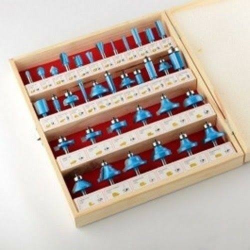 35 Piece 1/4x22 Shank Carbide Tip Wood Router Bit Set K674082