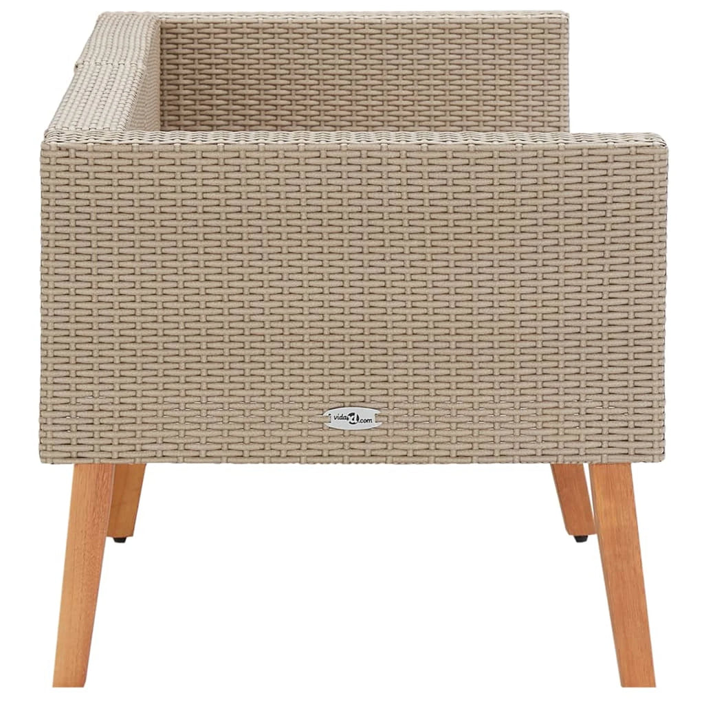Beige Poly Rattan 2-Seater Patio Sofa with Cushions Q5608