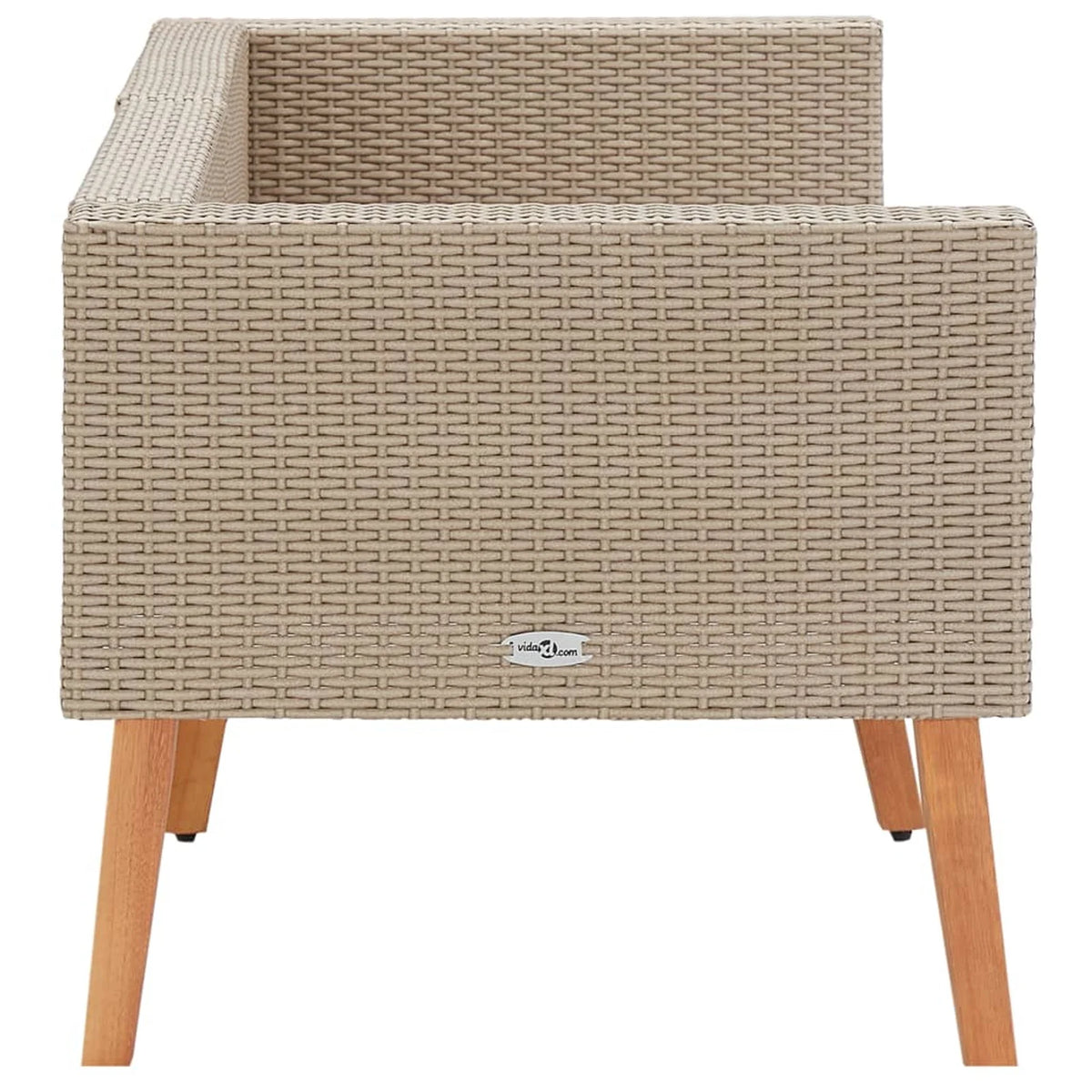 Beige Poly Rattan 2-Seater Patio Sofa with Cushions Q5608