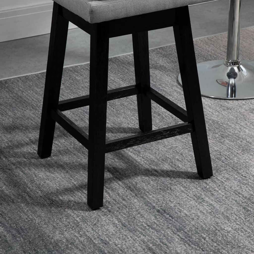 Light Gray Upholstered Swivel Bar Stools Set of 2 P914